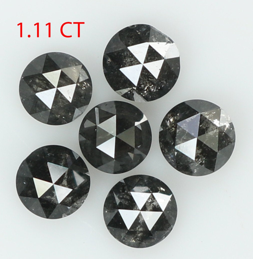 1.11 Ct Natural Loose Round Rose Cut Diamond Salt And Pepper Round Shape Diamond 3.30 MM Natural Black Color Round Rose Cut Diamond QL7746