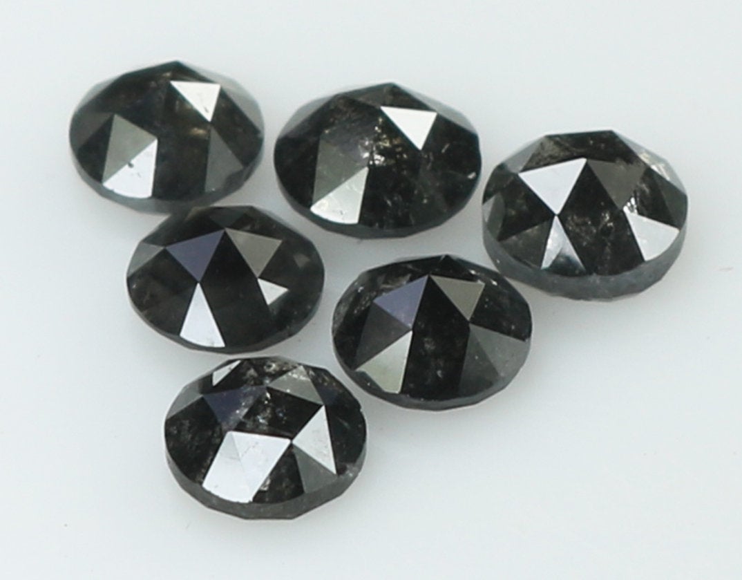 1.11 Ct Natural Loose Round Rose Cut Diamond Salt And Pepper Round Shape Diamond 3.30 MM Natural Black Color Round Rose Cut Diamond QL7746