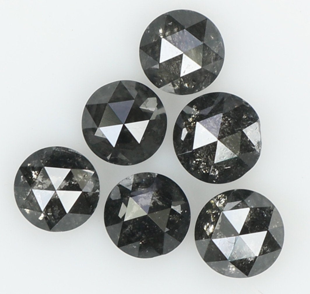 1.11 Ct Natural Loose Round Rose Cut Diamond Salt And Pepper Round Shape Diamond 3.30 MM Natural Black Color Round Rose Cut Diamond QL7746