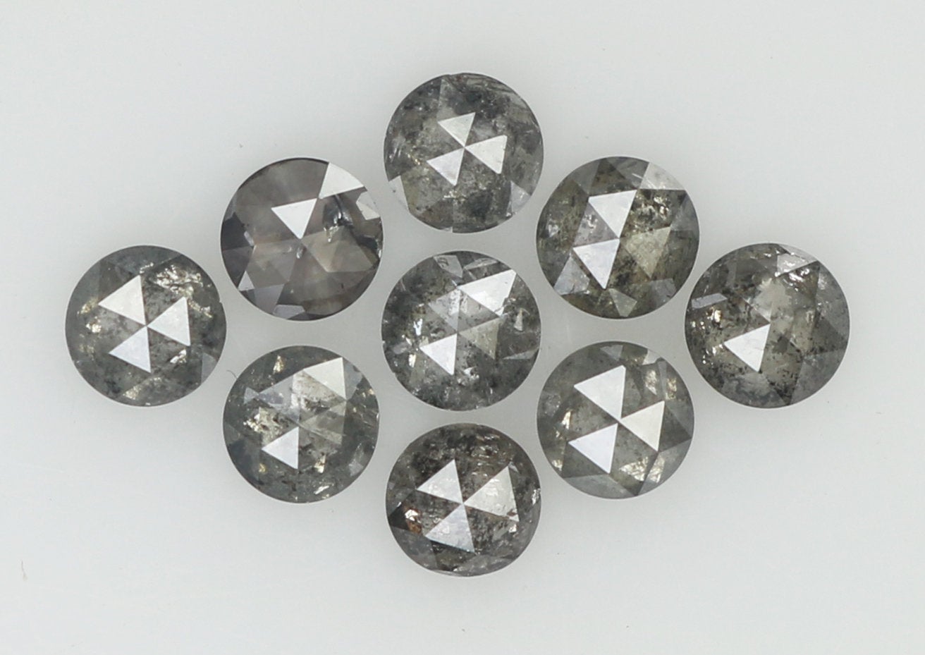 Natural Loose Diamond Round Rose Cut Black shops Grey Salt And Pepper Color I3 Clarity 7 Pcs 1.12 Ct KDL7737